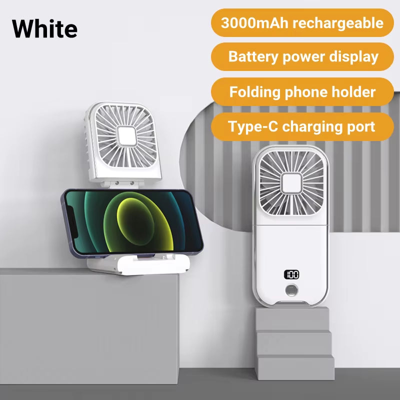 Foldable Hanging Neck Fan Cooling Desktop Refrigeration Handheld USB Mini Fan Camping Mute Ventilador Air Cooler for Sports