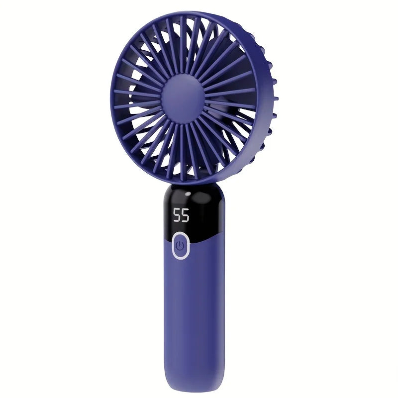 Portable Fan, 6 Speeds Personal Fan with Base, Digital Display, Lash Fan Makeup Fan Handheld/Neck/Desk Fan for Outdoor Indoor