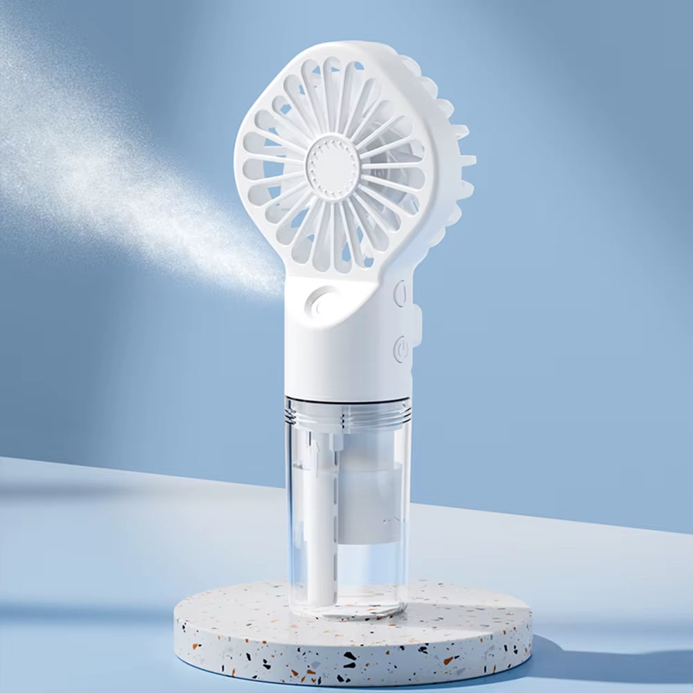 Portable Humidifier Fan Mini Handheld Mist Fan Portable USB Rechargeable Handheld Fan with Humidifier Mini Water Spray Hand Fan