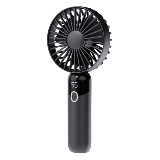 Portable Fan, 6 Speeds Personal Fan with Base, Digital Display, Lash Fan Makeup Fan Handheld/Neck/Desk Fan for Outdoor Indoor