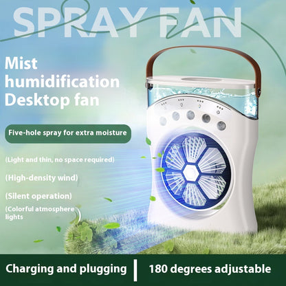 Portable Fan Portable Mini Humidifier Fan Water Spraying Fan Rechargeable Cooler Air Adjustment Fan for Hot Weather