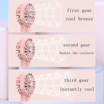 USB Charging Handheld Mini Fan Student Small Fan Portable Pocket Fan Desktop Fan Silent Small Fan Wind Power Built-In Aromathera