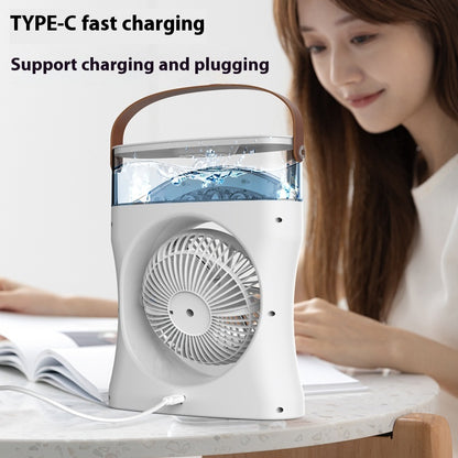 Portable Fan Portable Mini Humidifier Fan Water Spraying Fan Rechargeable Cooler Air Adjustment Fan for Hot Weather