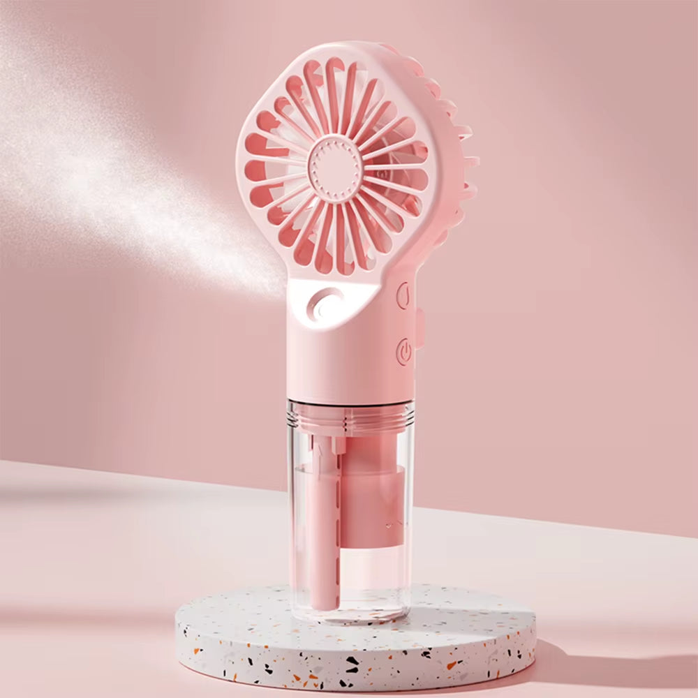 Portable Humidifier Fan Mini Handheld Mist Fan Portable USB Rechargeable Handheld Fan with Humidifier Mini Water Spray Hand Fan