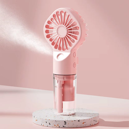 Portable Humidifier Fan Mini Handheld Mist Fan Portable USB Rechargeable Handheld Fan with Humidifier Mini Water Spray Hand Fan