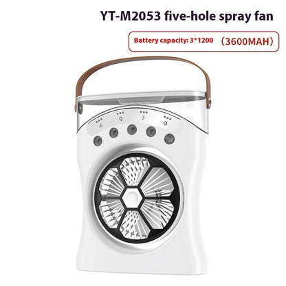 Portable Fan Portable Mini Humidifier Fan Water Spraying Fan Rechargeable Cooler Air Adjustment Fan for Hot Weather