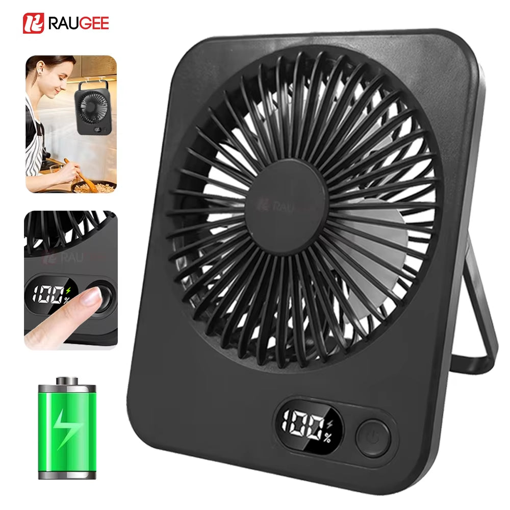 Desk Fan Portable Mini Fan Foldable Table Fan with 5 Gear USB Rechargerable Wall Fan Student Desktop Hang Fan for Office Home