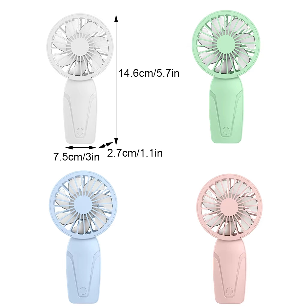 Portable Handheld Fan USB Rechargeable Small Cooling Fan Eyelash Mute Cooler Handheld Fan Strong Wind Mini Handheld Fan